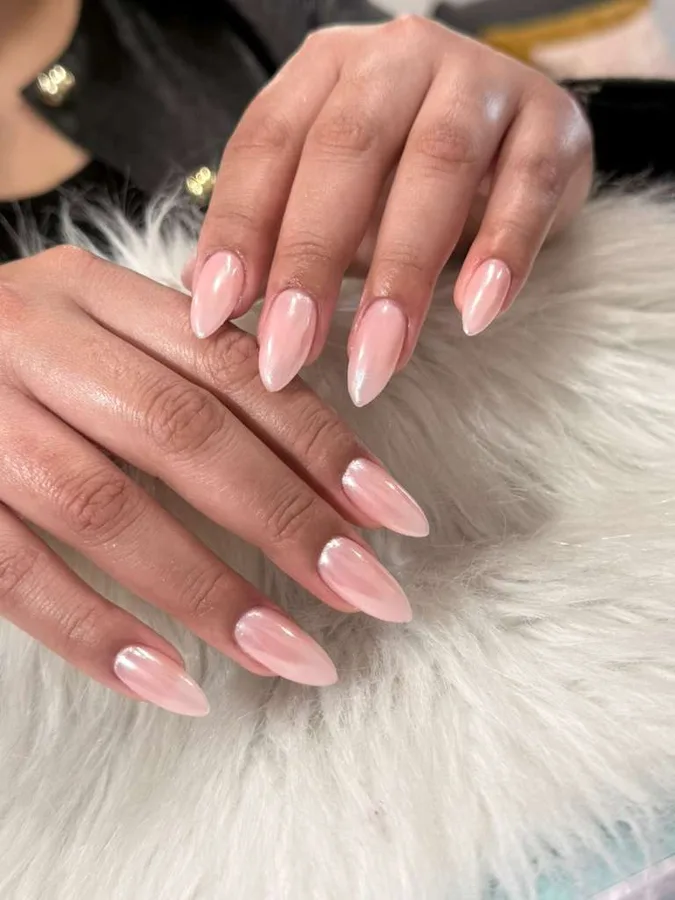 Glossy pink chrome set