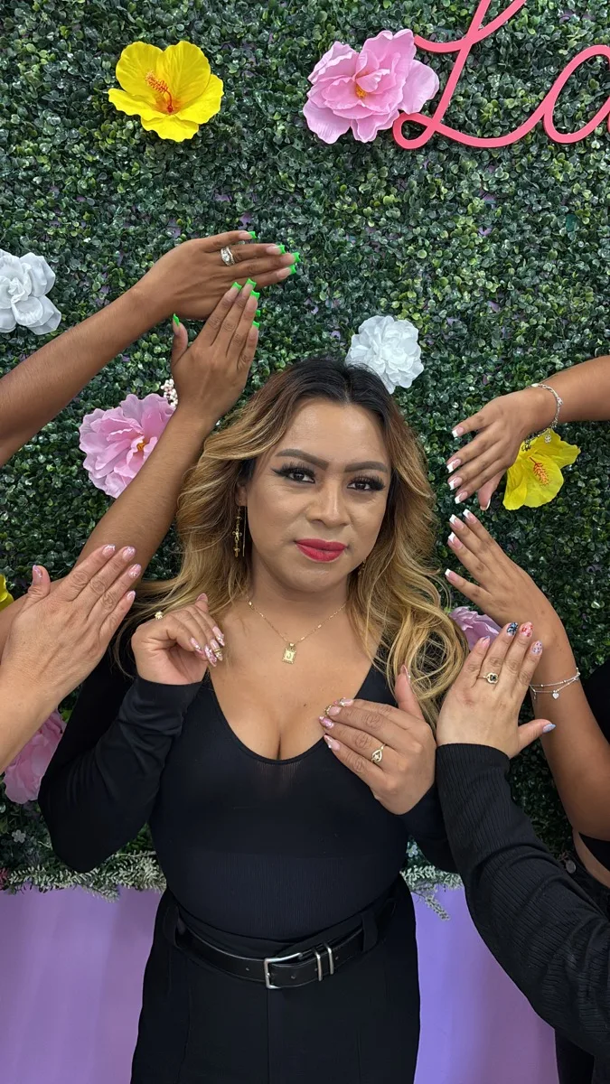 Nail tech at Nail Queen salon in Los Angeles