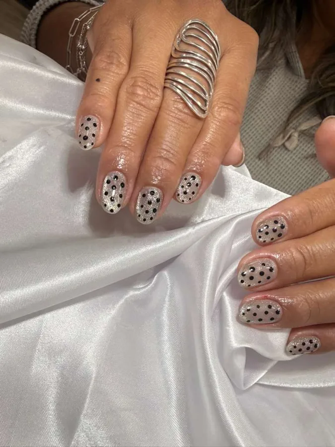 Polka dot nail design by Jessica