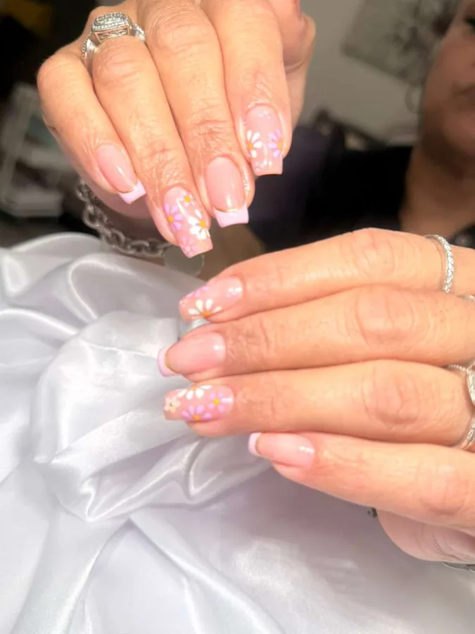 Pearl white French tips by Jessica